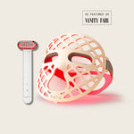 Halio Lift & Light Duo red LED face mask and sculpting wand, with “AS FEATURED IN VANITY FAIR” badge.