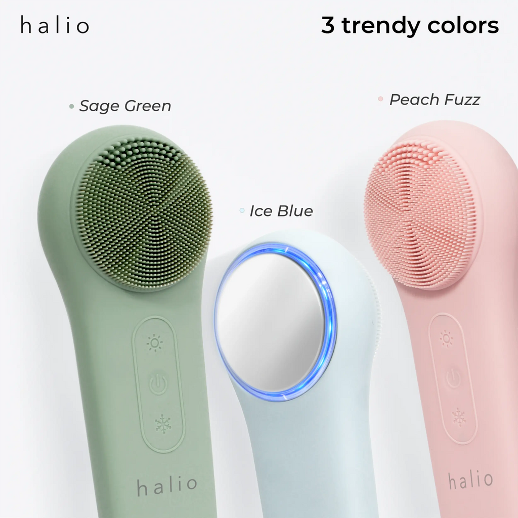 Halio Multi-task Cleansing & Massaging Device - 3 trendy colors: Sage Green, Peach Fuzz, Ice Blue