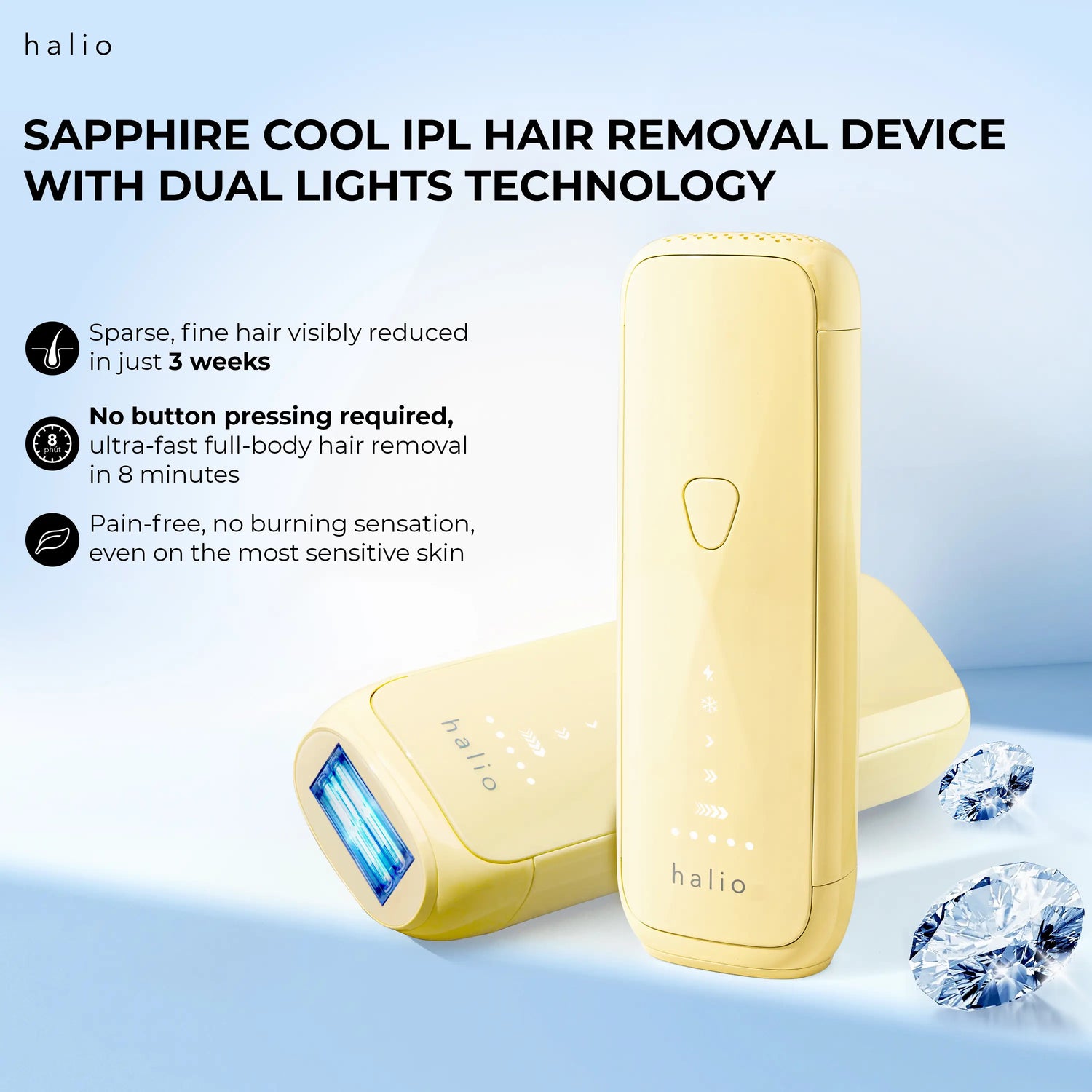 Halio SilkGlow IPL Sapphire Cooling Hair Removal Device