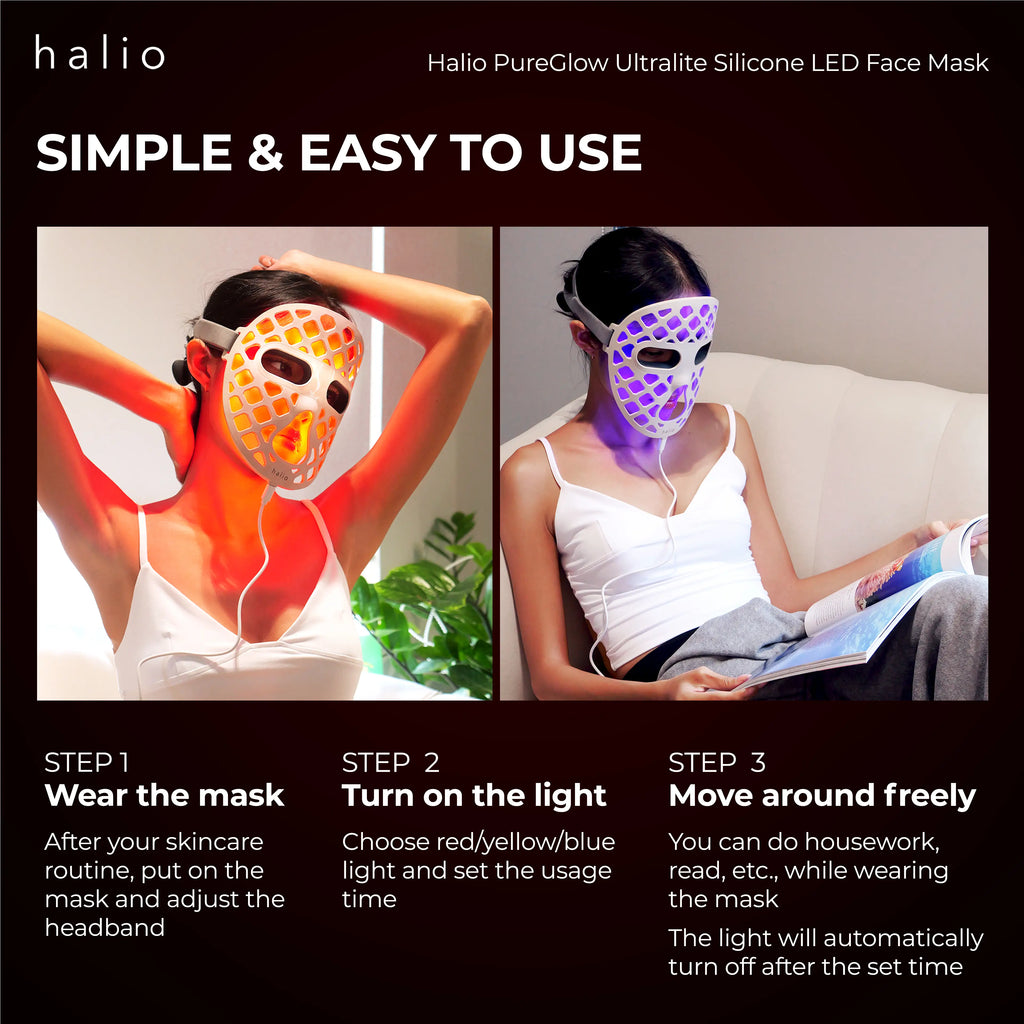 PureGlow Ultralite Silicone LED Face Mask