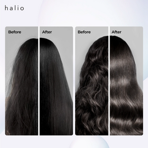 Halio High Speed Ionic Hair Dryer - Before and After (two before and after images)