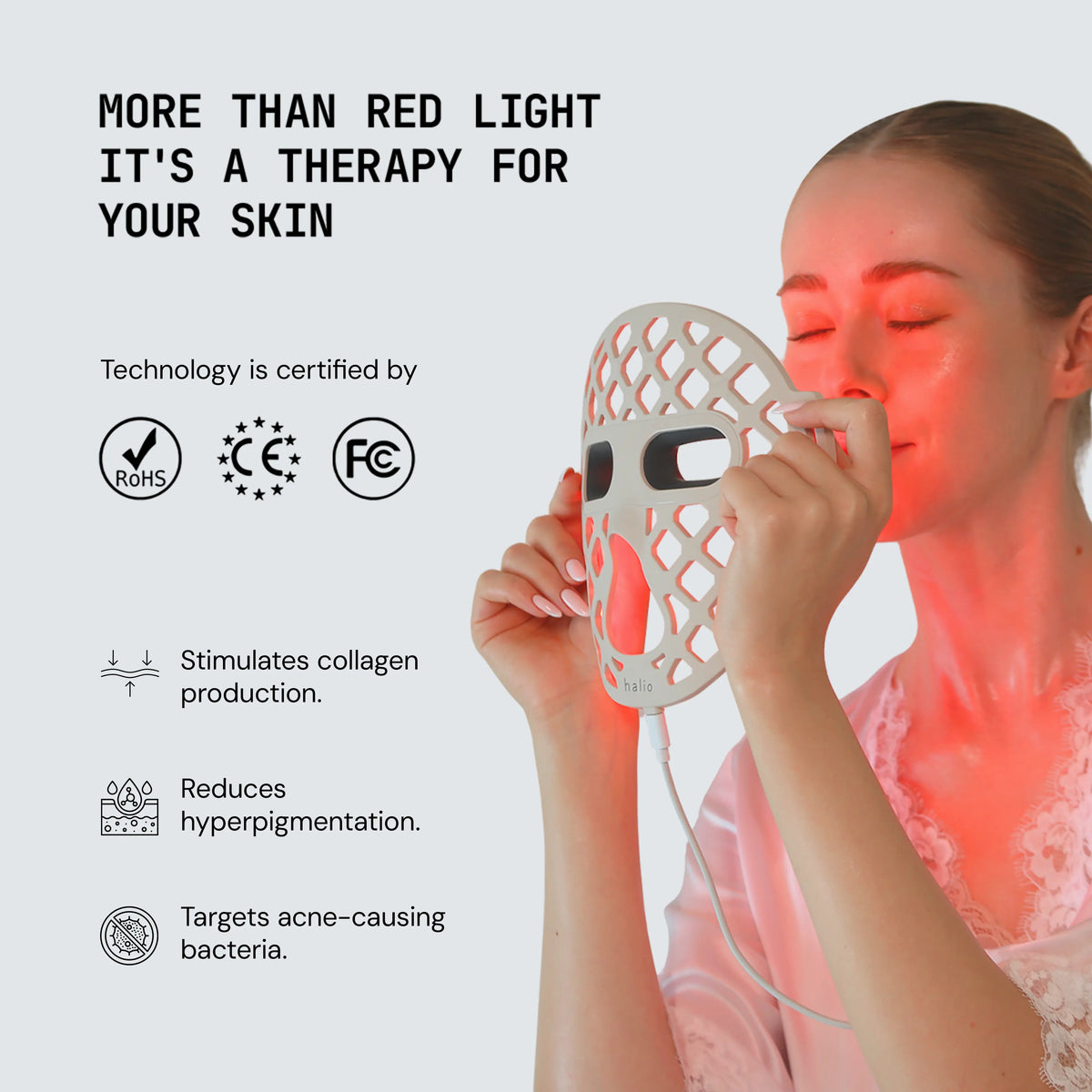 Halio PureGlow Ultralite Silicone LED Face Mask – Halio Sonic Halio PureGlow Ultralite Silicone LED Face Mask – Halio Sonic