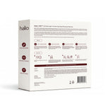 Halio L-PEP LED Red Light–Enhancing Depuffing Eye Patches 5-pack box, back packaging with instructions and barcode