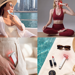 The Complete Longevity Set by Halio Sonic, shown in lifestyle scenes with a handheld skincare device and accessories.