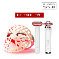 Bundle - The Total Trio - 1x Halio PureGlow Ultralite Silicone LED Face Mask, 1x Halio Red Light Therapy Device and 1x Halio RevitaWave Skin Rejuvenator