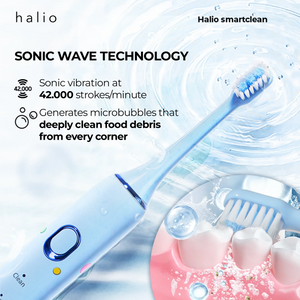 Halio Sonic SmartClean Electric Toothbrush - Sonic Wave Technology: Sonic vibration at 42.000 strokes/minute, Generates microbubbles that deeply clean food debris from every corner