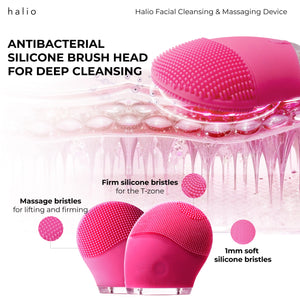 ANTIBACTERIAL SILICONE BRUSH HEAD FOR DEEP CLEANSING - Massage bristles for lifting and firming - Firm silicone bristles fot T-zone - 1mm soft silicone bristles