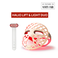 Halio Lift & Light Duo device on a white background with 'Vanity Fair' branding.