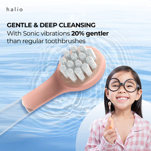 Halio Smartsonic Electric Kid Toothbrush - Gentle & Deep Cleansing - With Sonic vibrations 20% gentler than regular toothbrushes