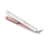 Halio instaSmooth hair straightener in white and pink with ceramic plates, temperature controls, and power cord.
